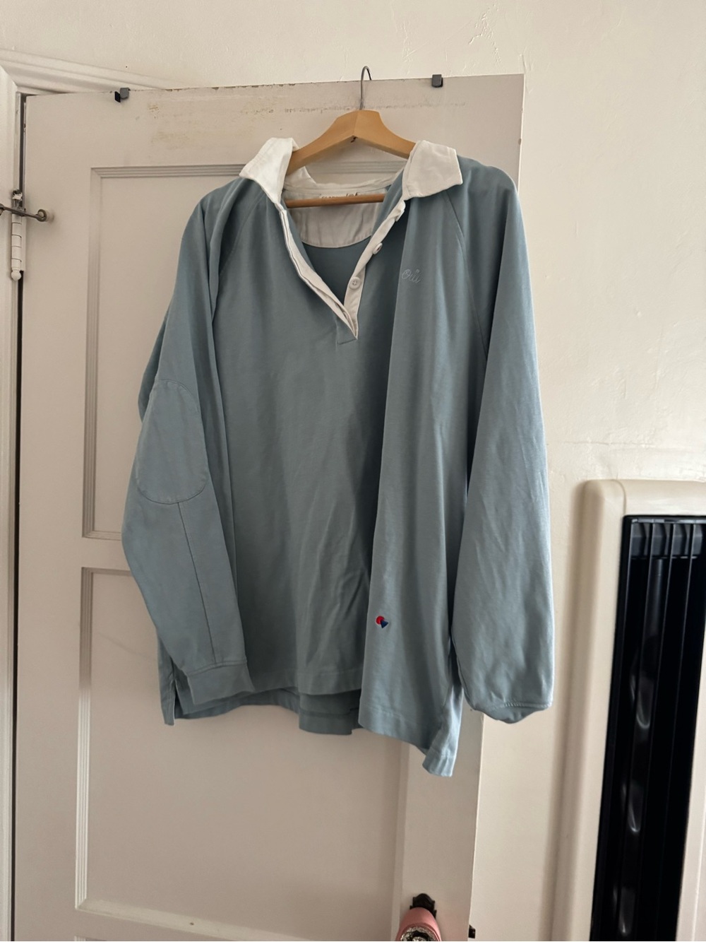 CLARE V. Le Rugby Shirt in Dusty Blue - Picture 7 of 9